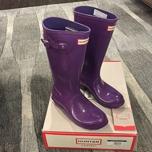 Hunter Original Kids Tall, Girls size 6, EU 37. In gorgeous sparkly Starcloud.